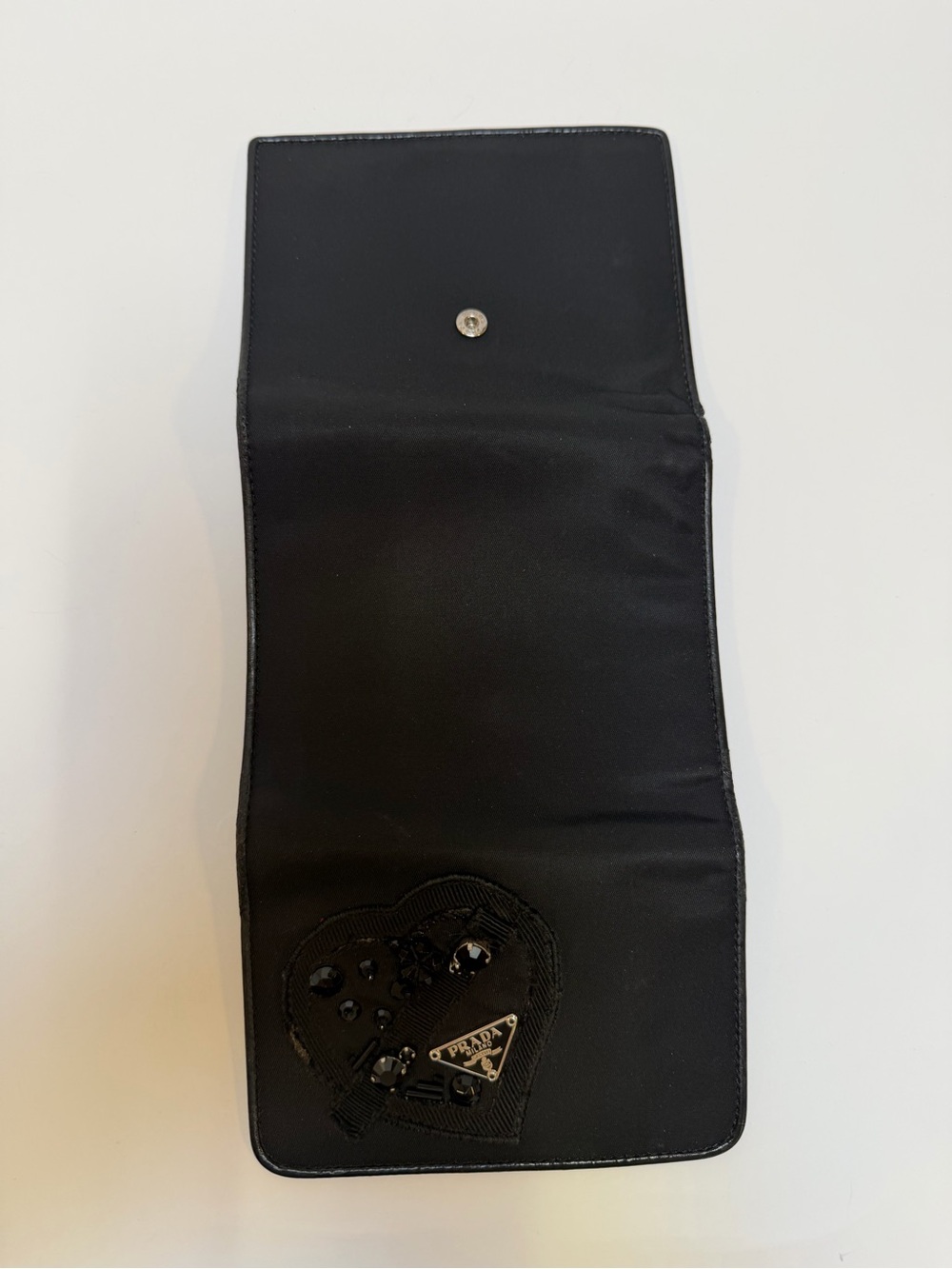 Prada Evening Heart Black Wallet EUC - Picture 8 of 16